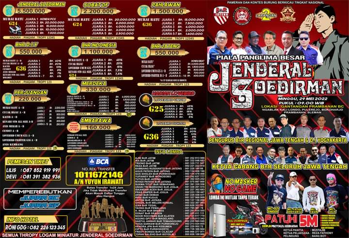 Brosur Piala Panglima Besar Jendral Soedirman Yogyakarta