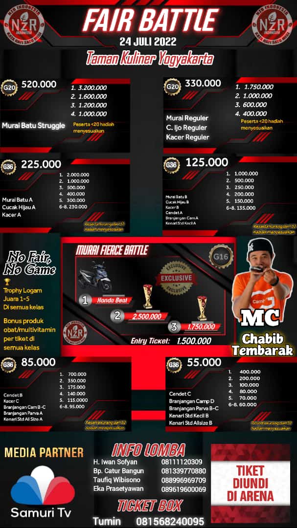 Brosur FAIR BATTLE Taman Kuliner Yogyakarta (25/05/2022)