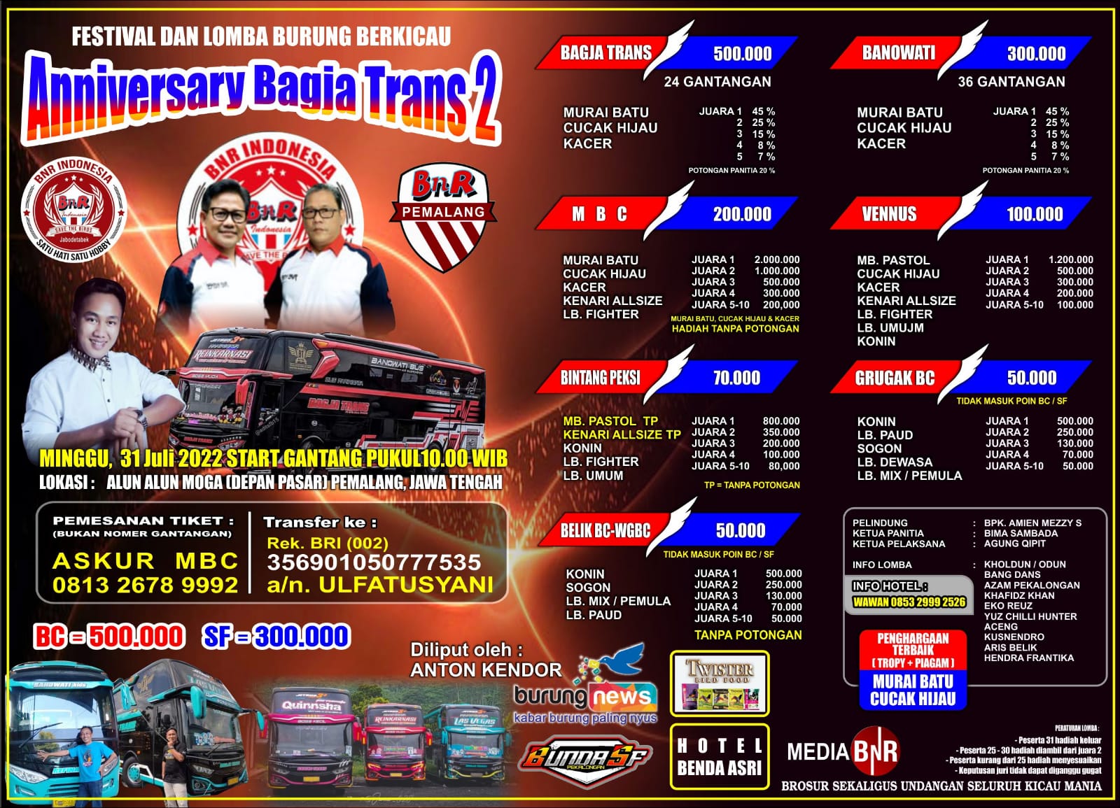 Anniversary Bagja Trans2 Pemalang (09/06/2022)
