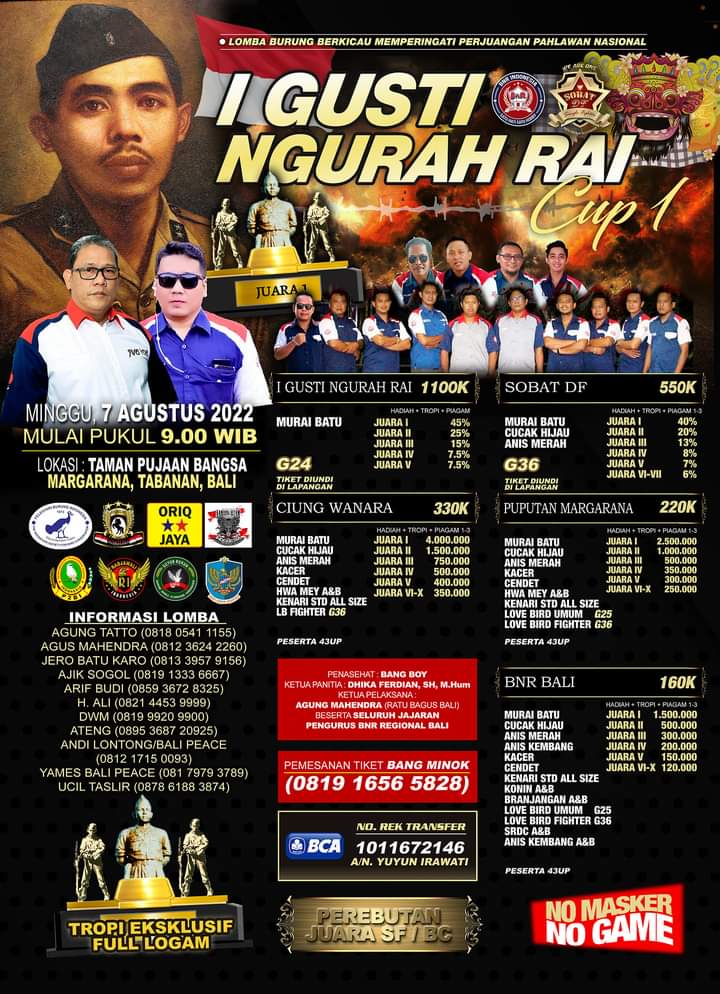 Brosur I Gusti Ngurah Rai Cup l Bali (16/06/2022)
