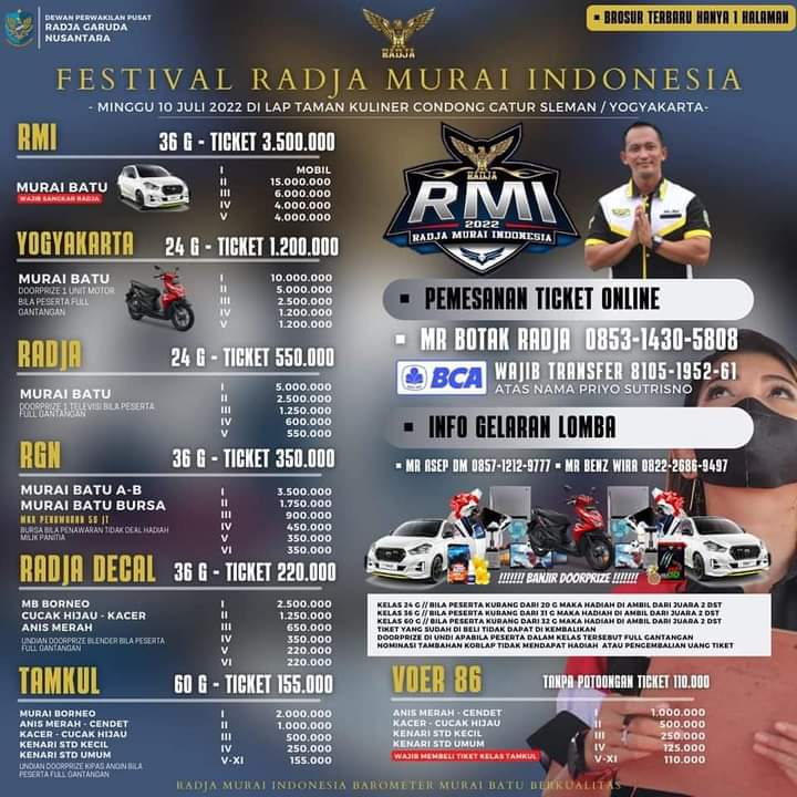 Brosur Festival Radja Murai Indonesia (05/07/2022)