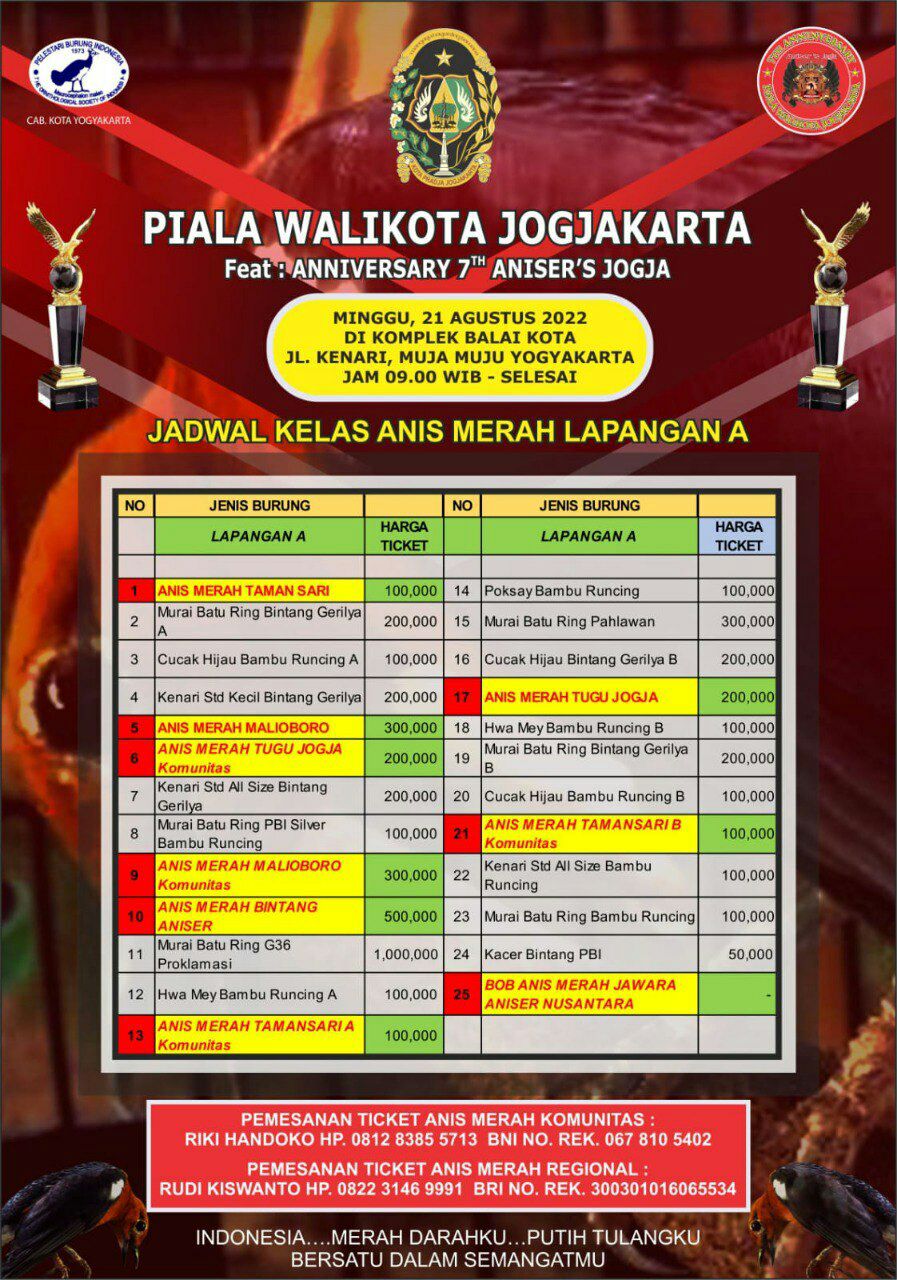 Brosur Piala Walikota Yogyakarta (25/07/2022)